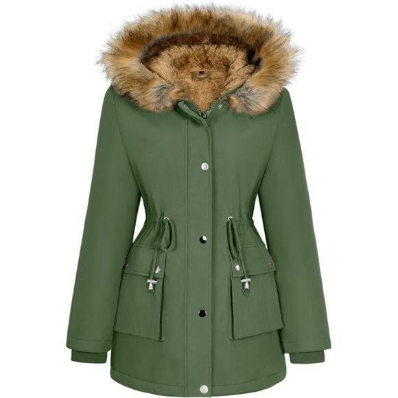 Womens Winter Coat Warm Thicken Puffer Jackets Green - Picture 1 of 5